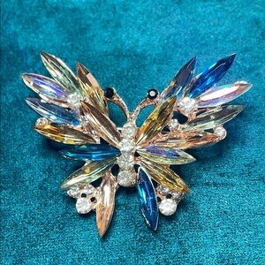 Elegant Multicolor Butterfly Brooch